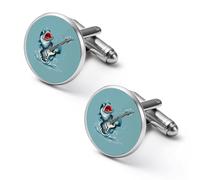 Gemelos de guitarra con forma de pez y boca de lubina para hombre, gemelos de aleación para camisa, gemelos para esmoquin, accesorios para negocios y bodas.