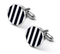 Gemelos de hombre a rayas azul marino, gemelos de camisa de aleación, gemelos para esmoquin, accesorios para negocios y bodas.