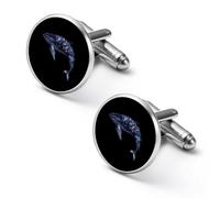 Gemelos de hombre con diseño de ballena oceánica, gemelos de aleación para camisa, gemelos para esmoquin, accesorios para negocios y bodas.