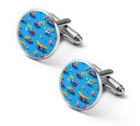 Gemelos de hombre con diseño de excavadora de construcción, gemelos de aleación para camisa, gemelos para esmoquin, accesorios para negocios y bodas.