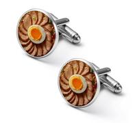 Gemelos de hombre con diseño de fideos ramen de ternera, gemelos de camisa de aleación, gemelos para esmoquin, accesorios para negocios y bodas.