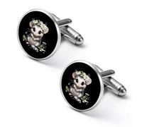 Gemelos de hombre con diseño de flor de zarigüeya, gemelos de aleación para camisa, gemelos para esmoquin, accesorios para negocios y bodas.