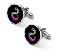 Gemelos de hombre con diseño de serpiente colorida, gemelos de aleación para camisa, gemelos para esmoquin, accesorios para negocios y bodas.