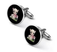 Gemelos de hombre con estampado de alpaca, gemelos de aleación para camisa, gemelos para esmoquin, accesorios para negocios y bodas.