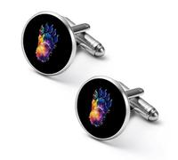 Gemelos de hombre con estampado tie-dye de huellas de pies, gemelos de aleación para camisa, gemelos para esmoquin, accesorios para negocios y bodas.