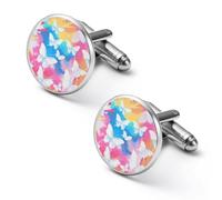 Gemelos de hombre con mariposas coloridas, gemelos de aleación para camisa, gemelos para esmoquin, accesorios para negocios y bodas.