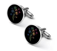 Gemelos de hombre con mariposas de diente de león de colores, gemelos de camisa de aleación, gemelos para esmoquin, accesorios para negocios y bodas.