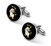 Gemelos de hombre con pingüinos llevando peces, gemelos de aleación para camisa, gemelos para esmoquin, accesorios para negocios y bodas.