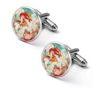 Gemelos de hombre Dragon, gemelos de aleación para camisa, gemelos para esmoquin, accesorios para negocios y bodas.