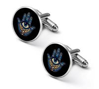 Gemelos griegos de hombre con ojo turco Hamsa, gemelos de aleación para camisa, gemelos para esmoquin, accesorios para negocios y bodas.