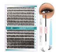 GEMERRY Ciglia Finte Ciuffetti Kit 30D/40D Ciuffi a Ciglia 0.07mm D Curl 10-18mm con Bond and Seal Pinzette er Uso Personale a Casa Ciglia a Grappolo Extension Ciglia Kit(30D+40D-0.07D-10-18mm-Set)