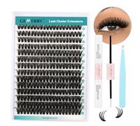 GEMERRY Ciglia Finte Ciuffetti Kit 50D Ciuffi a Ciglia 0.07mm D Curl 10-18mm con Bond and Seal Pinzette er Uso Personale a Casa Ciglia a Grappolo Extension Ciglia Kit(50D-0.07D-10-18mm-Set)