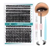 GEMERRY Ciglia Finte Ciuffetti Kit 80D/100D Ciuffi a Ciglia 0.07mm D Curl 10-18mm con Bond and Seal Pinzette er Uso Personale a Casa Ciglia a Grappolo Extension Ciglia Kit(80D+100D-0.07D-10-18mm-Set)