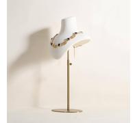 GemeShou Busto porta-collane beige per ragazze, organizzatore in velluto, manichino piccolo con base metallica regolabile【Beige】