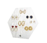GemeShou Supporti per esposizione spille orecchini in vendita, porta-orecchini piccoli in acrilico, tavola per orecchini gioielli, organizzatore bianco per spille【Tavola esagonale spille -Piccola】