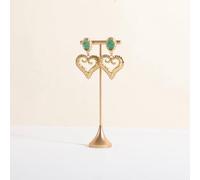 GemeShou Supporto a barra T d'oro singolo per orecchini, Supporto metallico per esposizione di orecchini, Appendice piccola per orecchini a spillo per foto di negozi online【Oro-Alto】