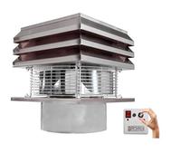 Gemi Elettronica Aspiratore per camino In ACCIAIO per canna fumaria tonda Professionale Da Tetto Aspirafumo Elettrico Tiracamino Tirafumo Comignolo Bbq (25 cm - 250 mm)