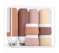Gemice Bottiglie da viaggio per articoli da toeletta, 8 pezzi, approvate TSA, articoli da toeletta da 90 ml, contenitori da viaggio per articoli da toeletta in silicone senza BPA, barattoli di crema