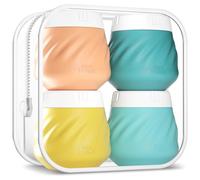 Gemice Contenitori da viaggio per articoli da toeletta, barattoli in silicone per crema TSA, contenitori da viaggio con borsa da toeletta, bocca larga, accessori da viaggio a prova di perdite, con