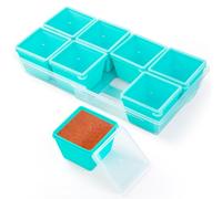 Gemice Stampi per congelatore in silicone senza BPA con base retrattile, impilabili modulari organizzati, 1 tazza di controllo delle porzioni, cubetti per zuppa con coperchi per preparazione di pasti