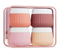 Gemice Vasetti da viaggio per crema, 4 barattoli, per articoli da toeletta approvati TSA, contenitori da viaggio per articoli da toeletta, in silicone, con sacchetto trasparente, a prova di perdite,