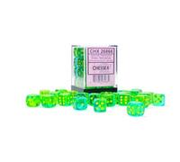 Gemini 12mm d6 Translucent Green-Teal/yellow Dice Block (36 dice)