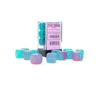 Gemini 16mm d6 Gel Green-Pink/blue Luminaryâ„¢ Dice Block (12 dice)