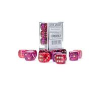 Gemini 16mm d6 Translucent Red-Violet/gold Dice Block (12 dice)