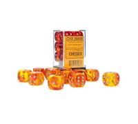 Gemini 16mm d6 Translucent Red-Yellow/gold Dice Block (12 dice)