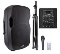 GEMINI AS 15 BLU PACK kit cassa supporto microfono telecomando per karaoke ecc.