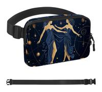 Gemini - Cintura da corsa con tasca con segni zodiacali, per donne e uomini, porta telefono per corsa, marsupio per donne e uomini, supporto per telefono, marsupio da corsa, misura regolabile,
