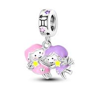 Gemini, ciondolo a forma di angelo che si illumina al buio, in argento Sterling 925, compatibile con braccialetti Pandora