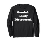 Gemini Easily Distracted Funny Quote Maglia a Manica