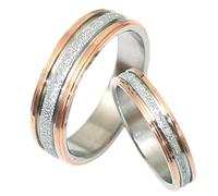 GEMINI fedi nuziali bicolore placcate in oro rosa e oro bianco; materiale: titanio. Perfetto regalo per San Valentino; misure: dalla 6 alla 33. Personalizzabili