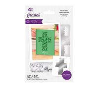 Gemini Gem-Std-FOCR Fustella in Acrilico e Metallo, Collezione Astratta-Fogliame Cross, Argento, Taglia unica