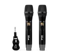 Gemini Sistema microfonico wireless GMU-M200 UHF doppio canale, 2 palmari, batterie ricaricabili USB