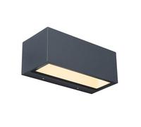 GEMINI, lampada da parete moderna in alluminio antracite, lampada da esterno, 1230 lumen, luce bianca calda 3000 K, lampada da parete rettangolare con effetto su e giù, lampada da esterno