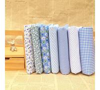 Gemini_mall, 7 pezzi quadrati di cotone artigianale 25 x 25 cm per patchwork, cucito, fai da te,album di ricordi, trapunte Light Blue