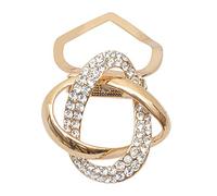 Gemini_Mall - Anello per sciarpa, in seta, con strass, colore oro