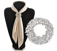 Gemini_Mall, fermaglio elegante per sciarpa, spilla ad anello in tonalità argento, per sciarpa o foulard di seta