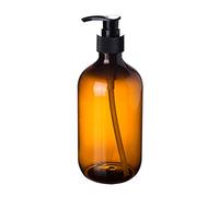 Gemini Mall - Flacone con erogatore a pompa, 300/500 ml, dispenser per lozione e shampoo, bottiglia di plastica vuota, marrone, 300 ml