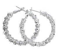 Gemini_Mall - Orecchini da donna, in argento Sterling 925 placcato in argento Sterling 925 con stelle a cerchio, per San Valentino, festa della mamma, matrimonio, festa, Natale, regalo di compleanno