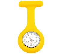 Gemini Mall orologio da infermiera spilla, silicone pin/Clip, assistenza sanitaria infermiere medico spilla orologio da taschino, Yellow