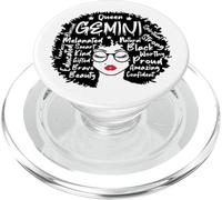 Gemini Regina Zodiaco Melanin Afro Capelli Parole Personalità PopSockets PopGrip per MagSafe