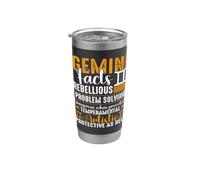 Gemini segno zodiacale per uomini, donne, bambini, gemelli compleanno fatti Bicchiere termico in acciaio inox doppia parete