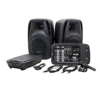 Gemini Sound ES-210mxblu Professionale Audio Bluetooth PA Sistema con Due Altoparlanti e Microfono Da 10 "In Woofer Incluso, Miscelatore a 8 Canali Staccabile, Ingressi 4 Line / Microfono, SD, USB