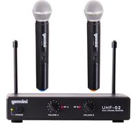 Gemini UHF-02M-S34 - Apparecchiatura audio professionale UHF Series UHF a doppio canale e microfono wireless portatile, portata 45,7 m