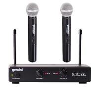 Gemini UHF Series UHF-02M-S12 - Impianto audio professionale DJ a doppio canale senza fili UHF e microfono portatile di alta qualità con raggio d'azione di 45,7 m