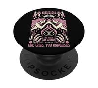 Gemini Zodiac One Gaze Due universi Astrologia Arte PopSockets PopGrip Adesivo