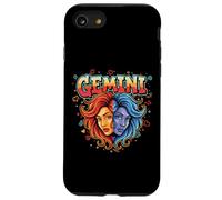 Gemini Zodiac Twin Faces Graffiti Retro Astrologia Custodia per iPhone SE (2020) / 7/8